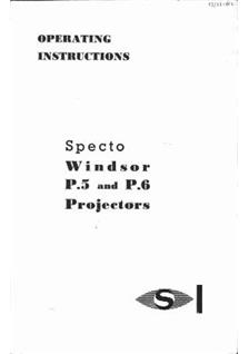 Specto Windsor P 5 manual. Camera Instructions.
